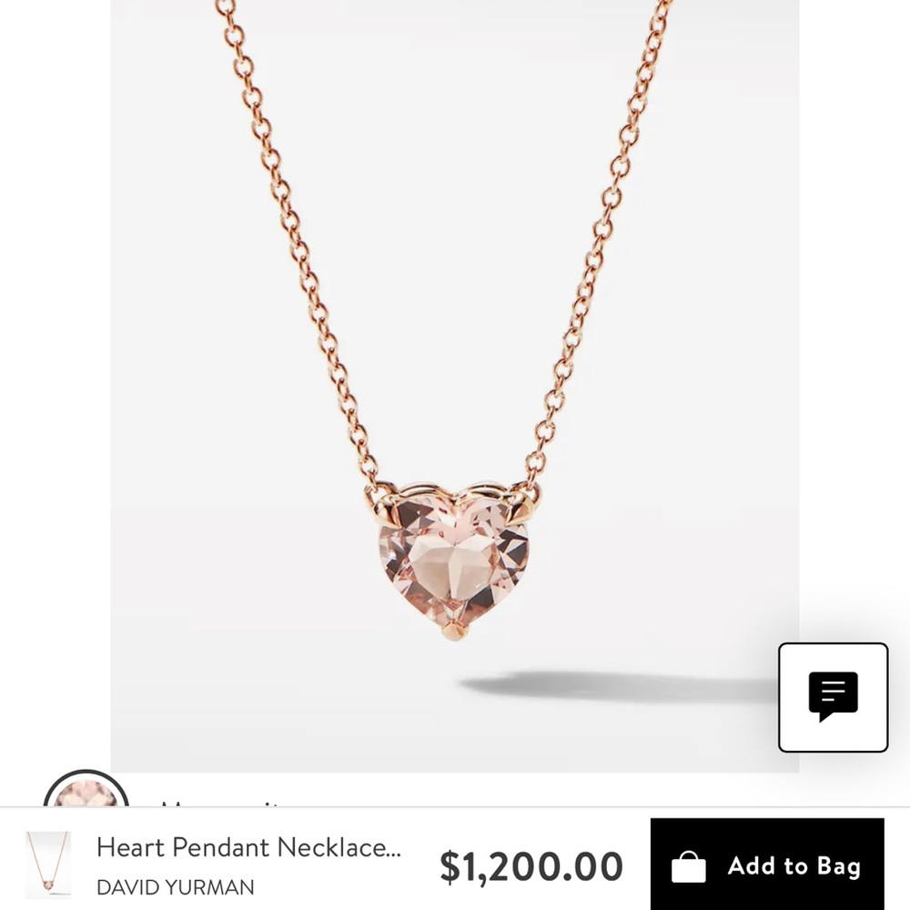 Brand New David Yurman Heart Pendant Necklace